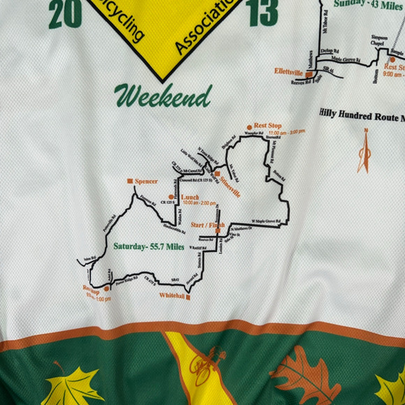 Peak 1 Cycling Jersey Adult EXTRA LARGE Green Yellow Indiana Hilly Hundred 2013 - Picture 9 of 12